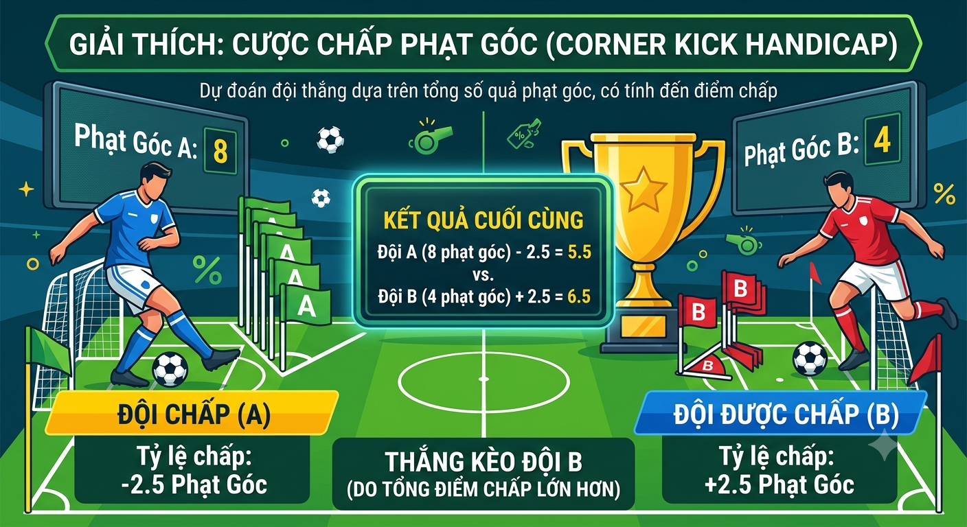 cược chấp phạt góc là sao