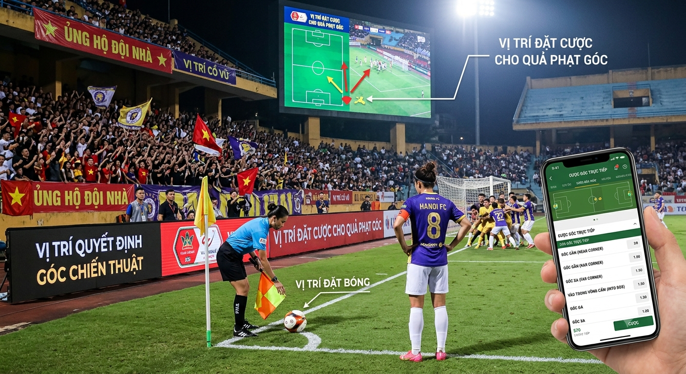 vị trí đặt cược cho quả phạt góc