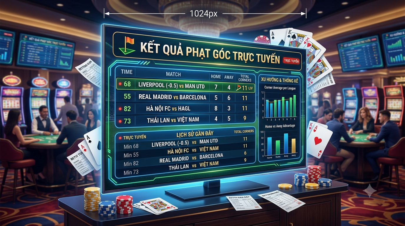 kết quả phạt góc trực tuyến